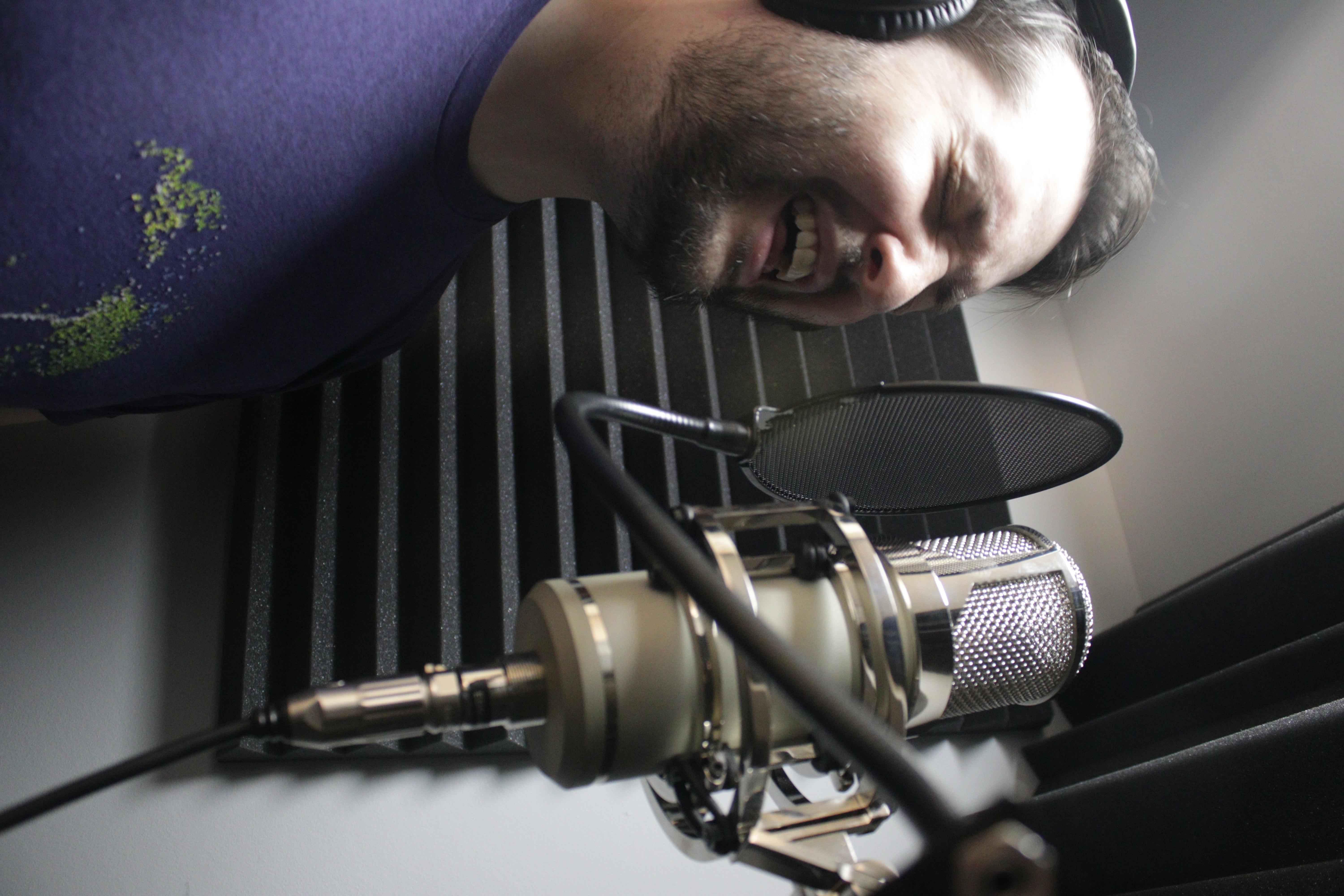 Sean in the vocal booth
